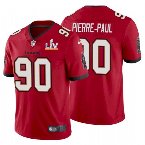 Men's Tampa Bay Buccaneers #90 Jason Pierre-Paul Red NFL 2021 Super Bowl LV Limited Stitched Jersey Men's Tampa Bay Buccaneers #90 Jason Pierre-Paul Red NFL 2021 Super Bowl LV Limited Stitched Jersey
